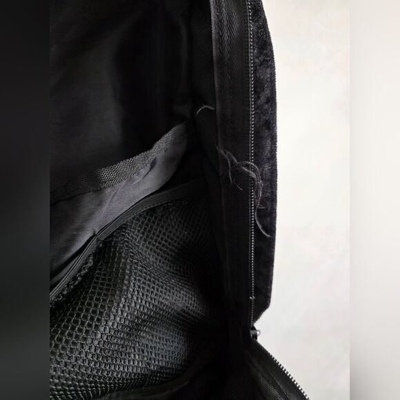 Victorias Secret Pink Logo Velvet Large Campus Backpack Bookbag Black Full Size - Picture 7 of 14